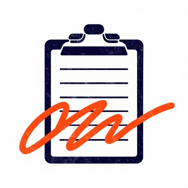 Presse-papiers portant un rapport de vérification signé